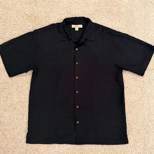 Tommy Bahama Black Silk Button Down Shirt